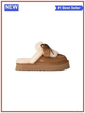 UGG Disquette Heritage Suede Slipper with Sheepskin Lining Low-Top